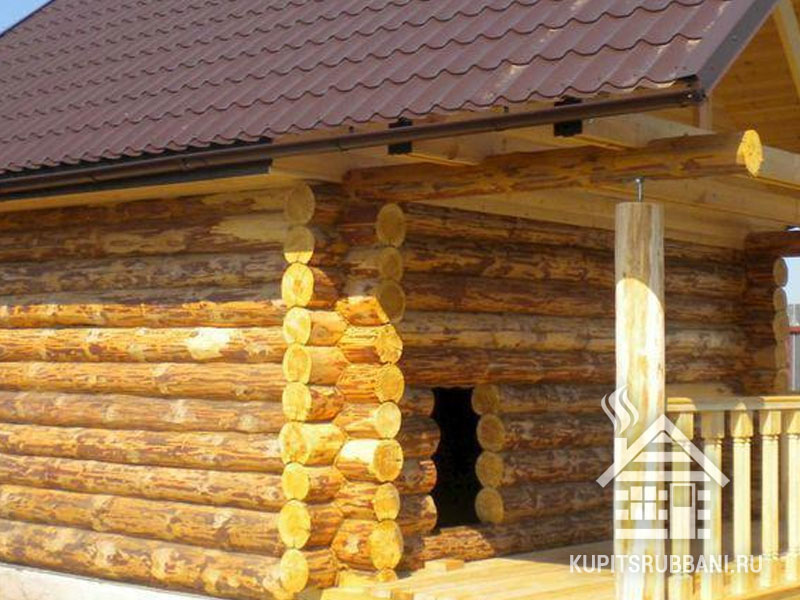 Сруб бани 6х9 с террасой и мансардой                    2