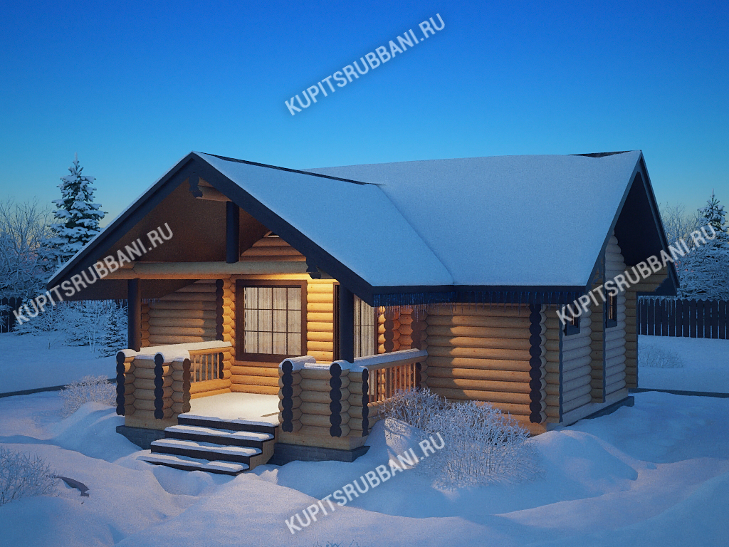 Сруб бани 8x8