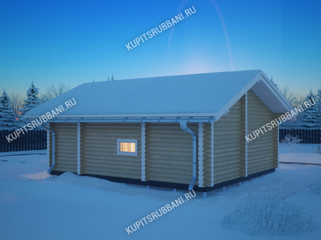 Сруб бани 7х8 из бревна                    5
