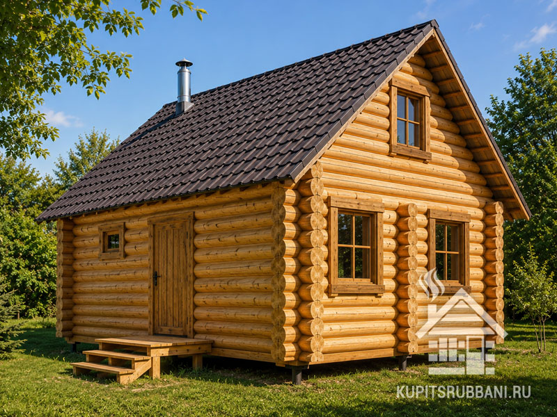 Сруб бани 5х7 с мансардой