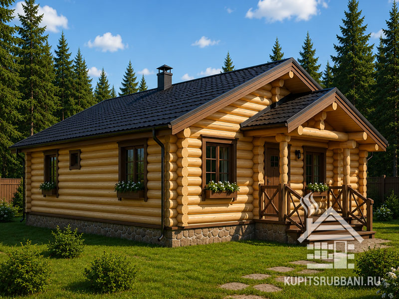 Сруб бани 8x8